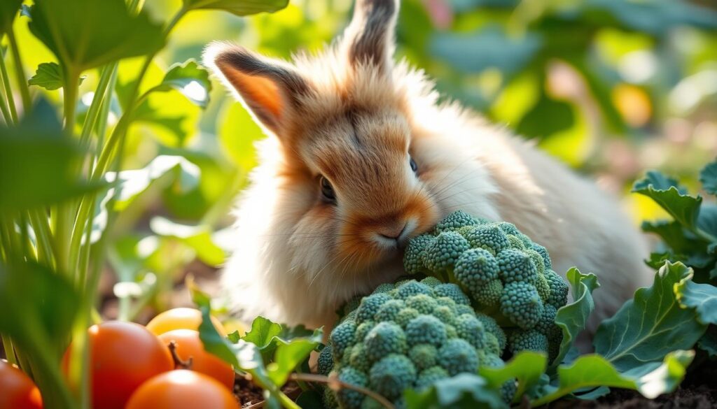 Broccoli feeding for rabbits