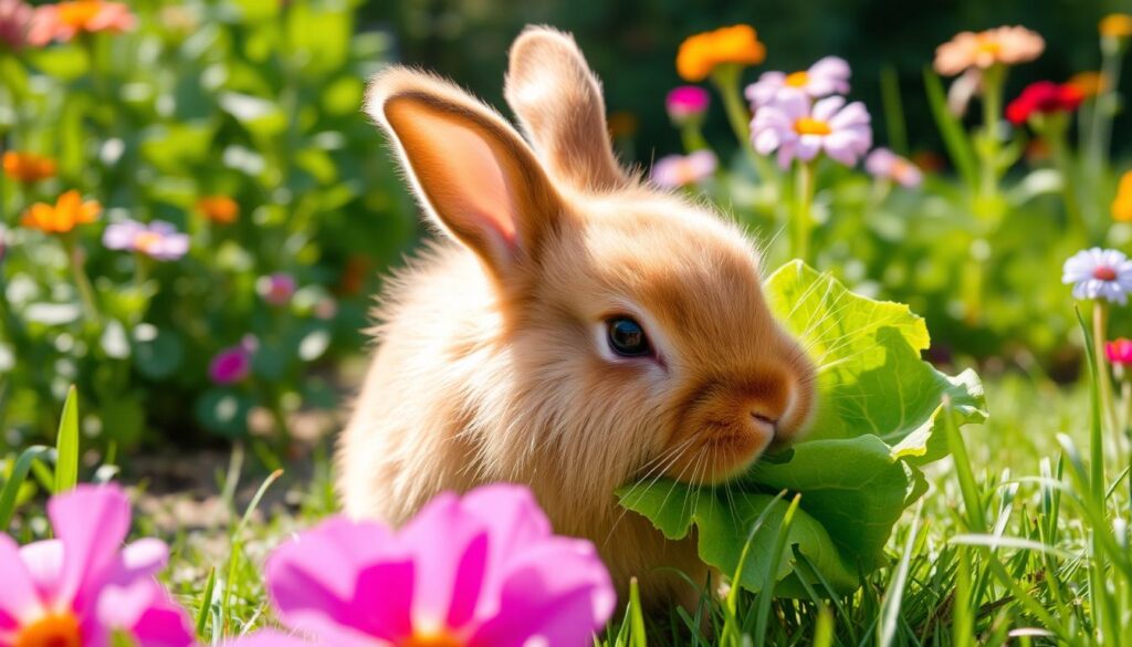 Rabbit Eating Lettuce