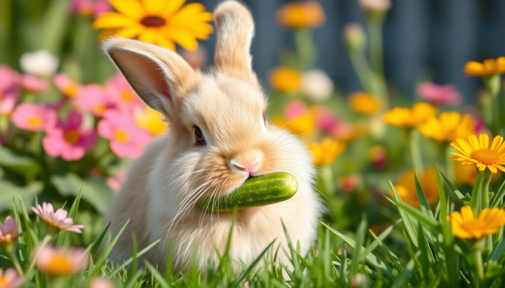 Rabbit with cucumber