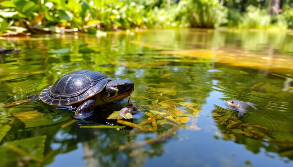 baby snapping turtle feeding